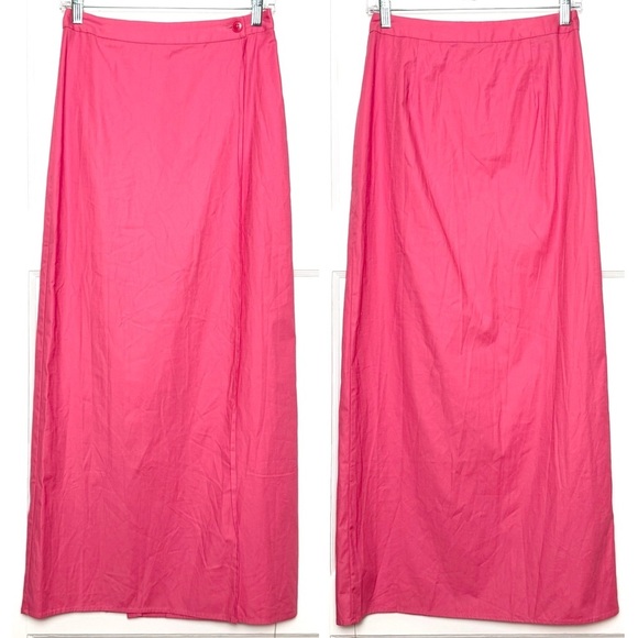 NWT REFORMATION Organic Cotton Poplin High Rise Fitted Waist Wrap Maxi Skirt 2 - Picture 4 of 9